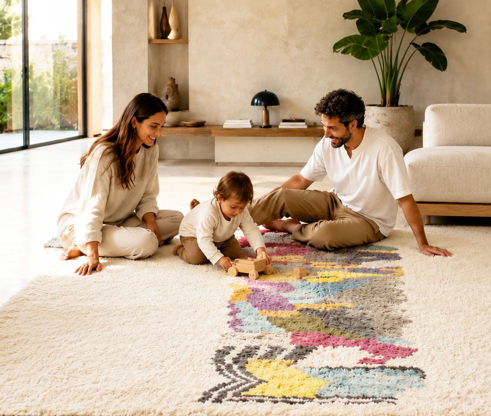 Nestaground rug — refined natural colours and forms that integrate into any home without overpowering
