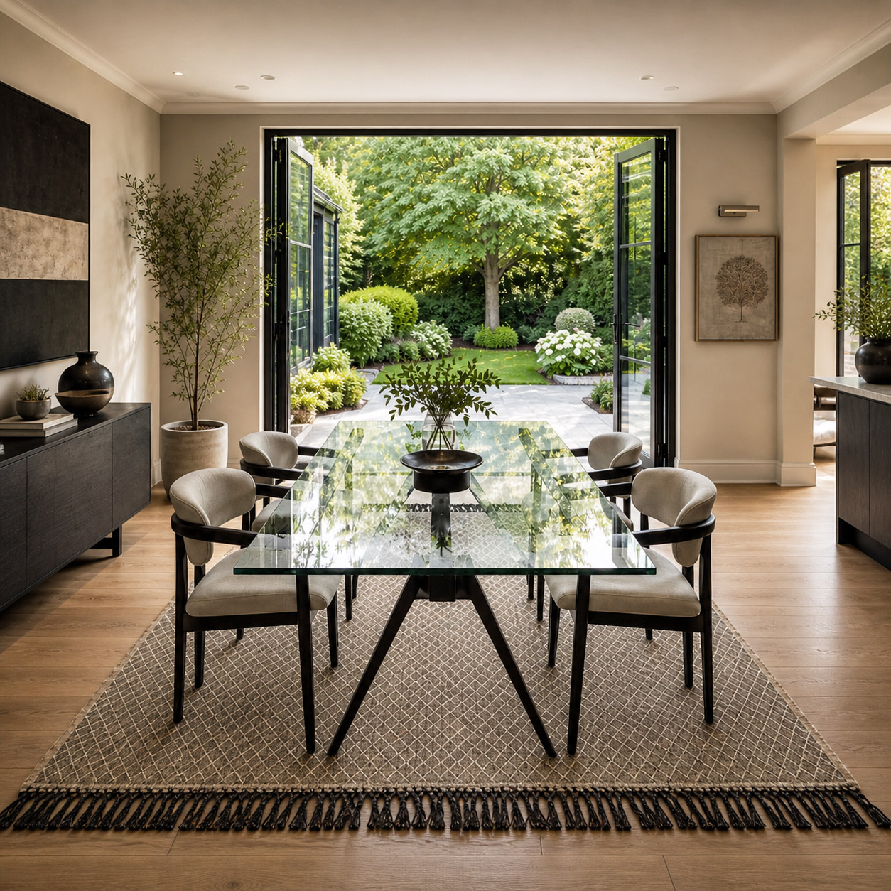Garden Light — hand-knotted natural wool rug, 200 × 150 cm, Nestaground