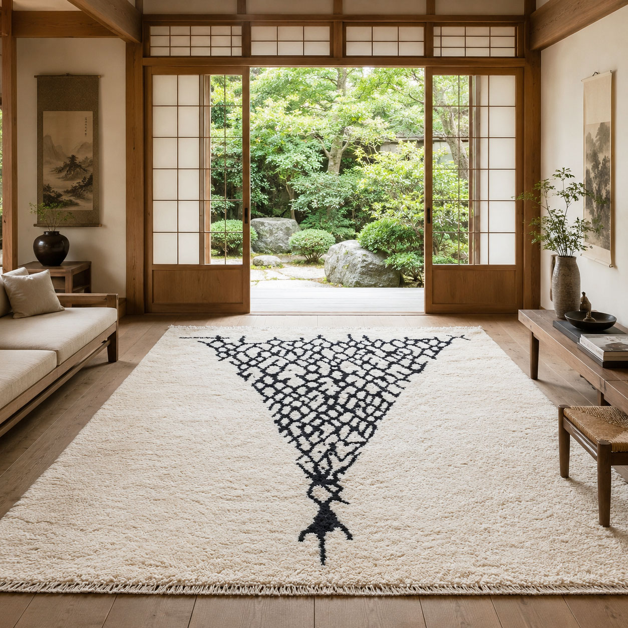 Yves' Rug — hand-knotted natural wool rug, 338 × 246 cm, Nestaground