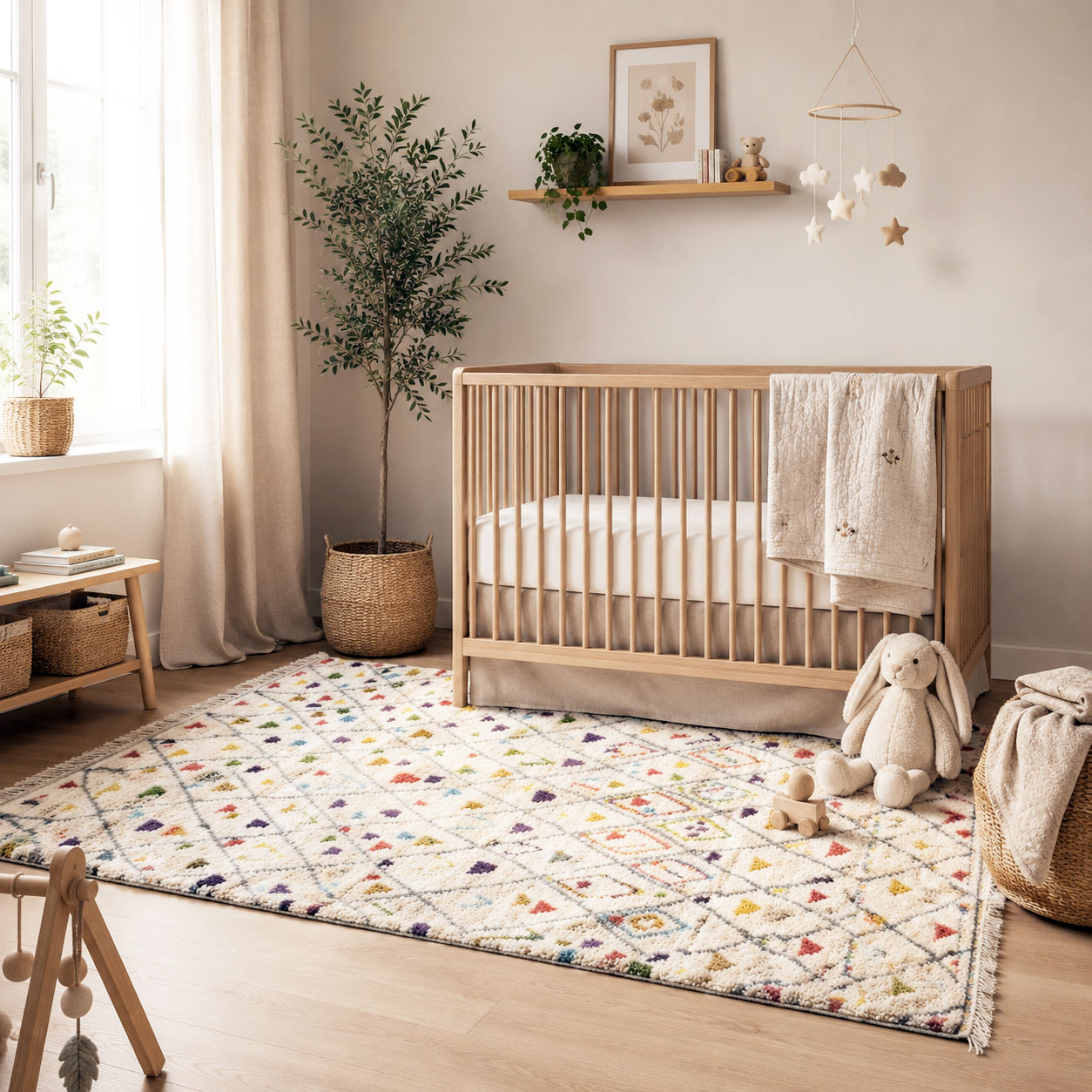 Beautiful Composition — hand-knotted natural wool rug, 227 × 180 cm, Nestaground