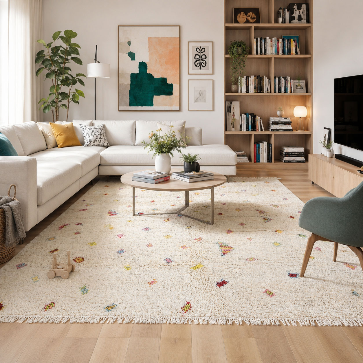 Divine Speckle — hand-knotted natural wool rug, 250 × 180 cm, Nestaground