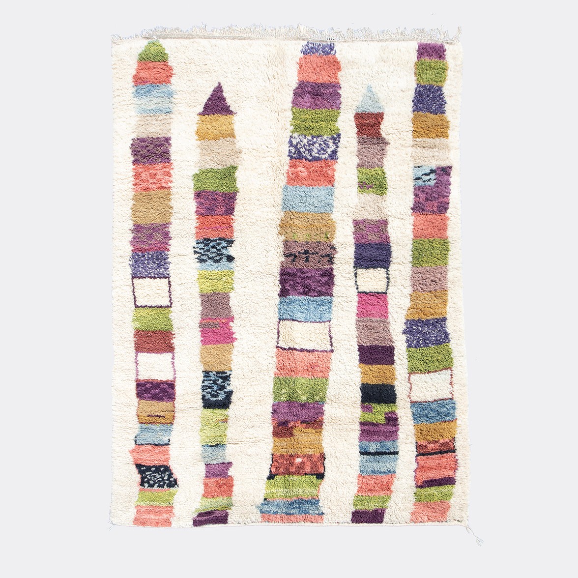 Beautiful Column — hand-knotted natural wool rug, 370 × 255 cm, Nestaground