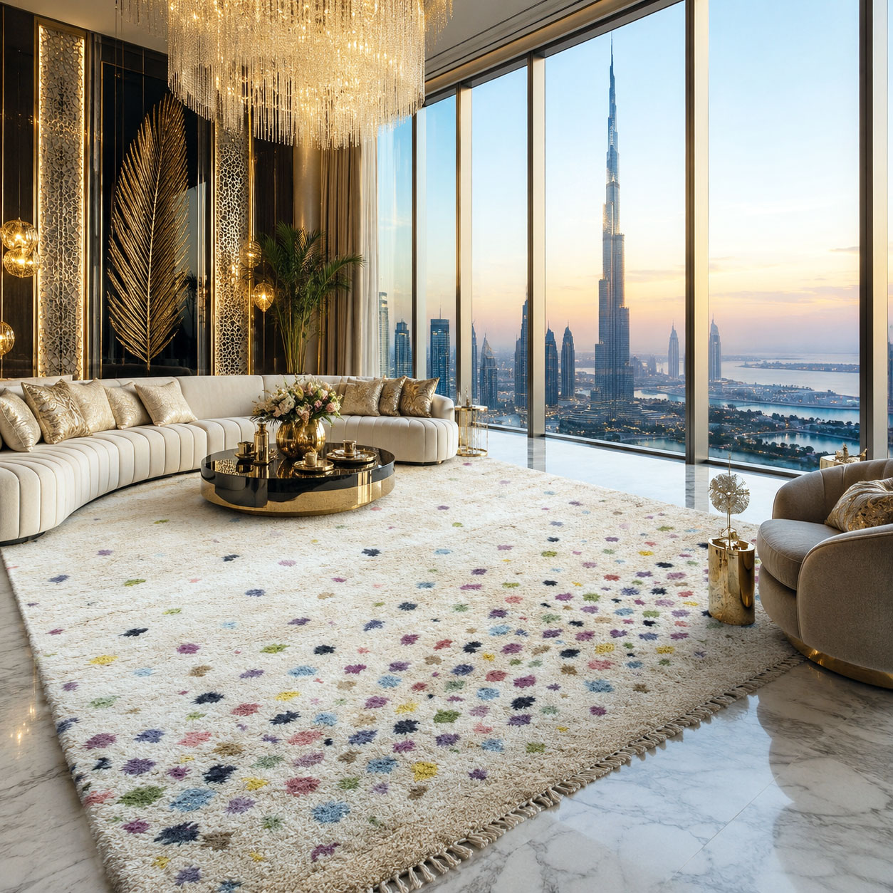 Bubbles of Love — hand-knotted natural wool rug, 404 × 307 cm, Nestaground