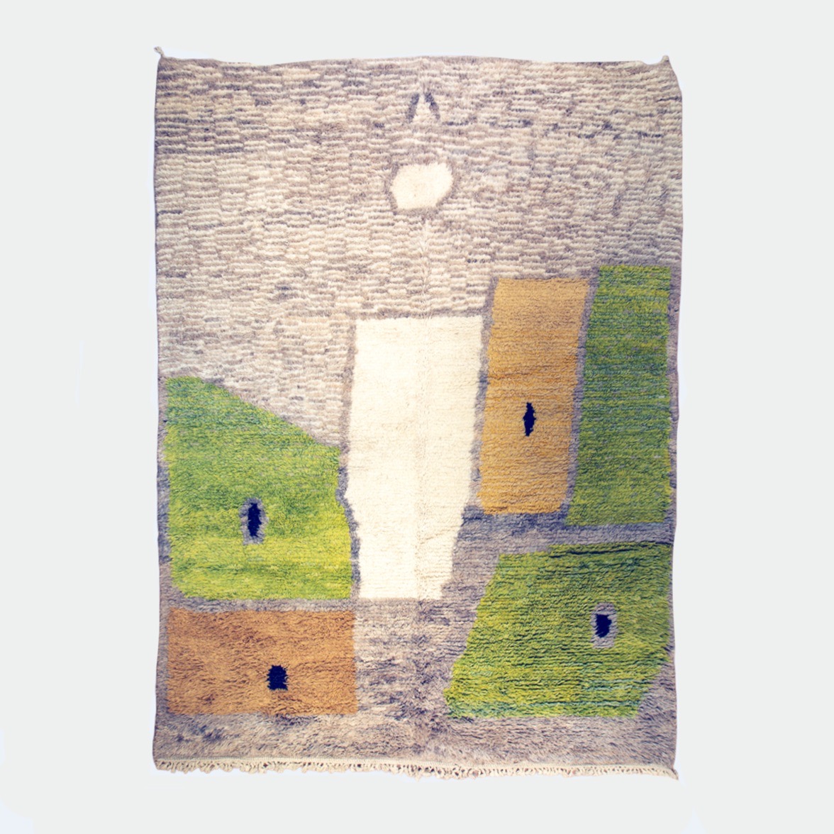 Silent Courtyard — hand-knotted natural wool rug, 320 × 225 cm, Nestaground