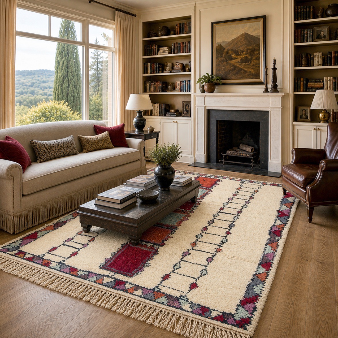 Magic Scale — hand-knotted natural wool rug, 240 × 170 cm, Nestaground