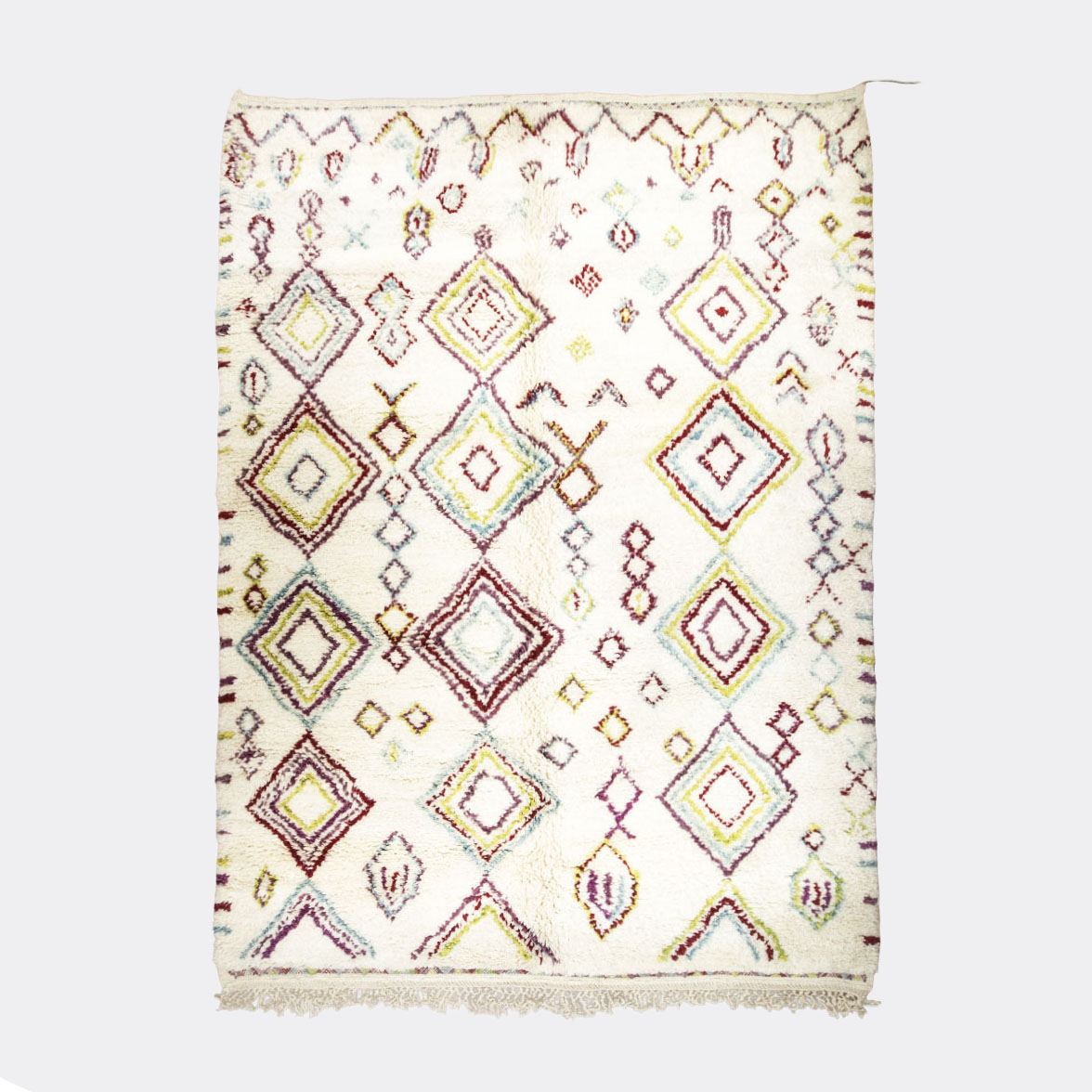 The Abstract Garden — hand-knotted natural wool rug, 242 × 185 cm, Nestaground