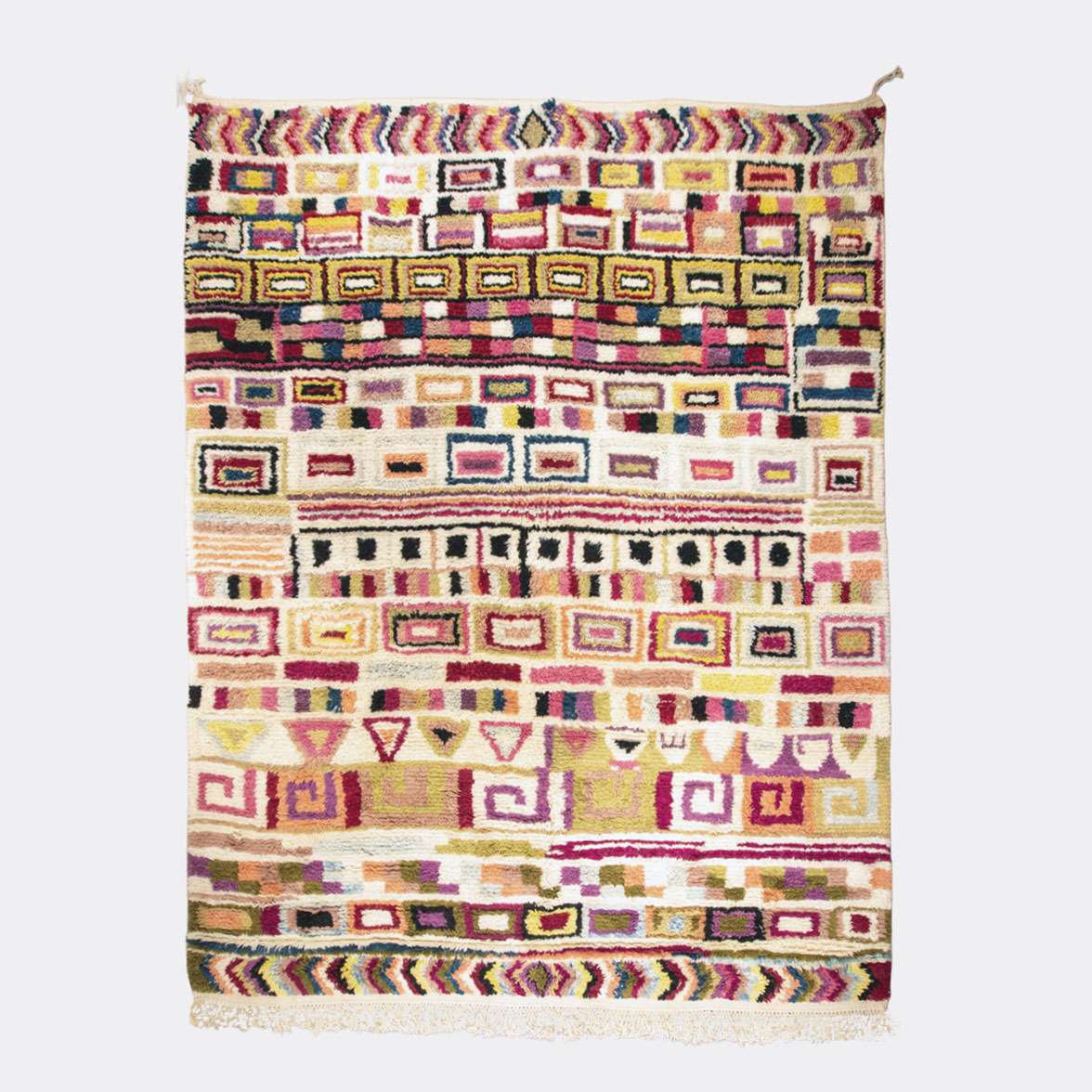 Natural Pop Art — hand-knotted natural wool rug, 320 × 253 cm, Nestaground