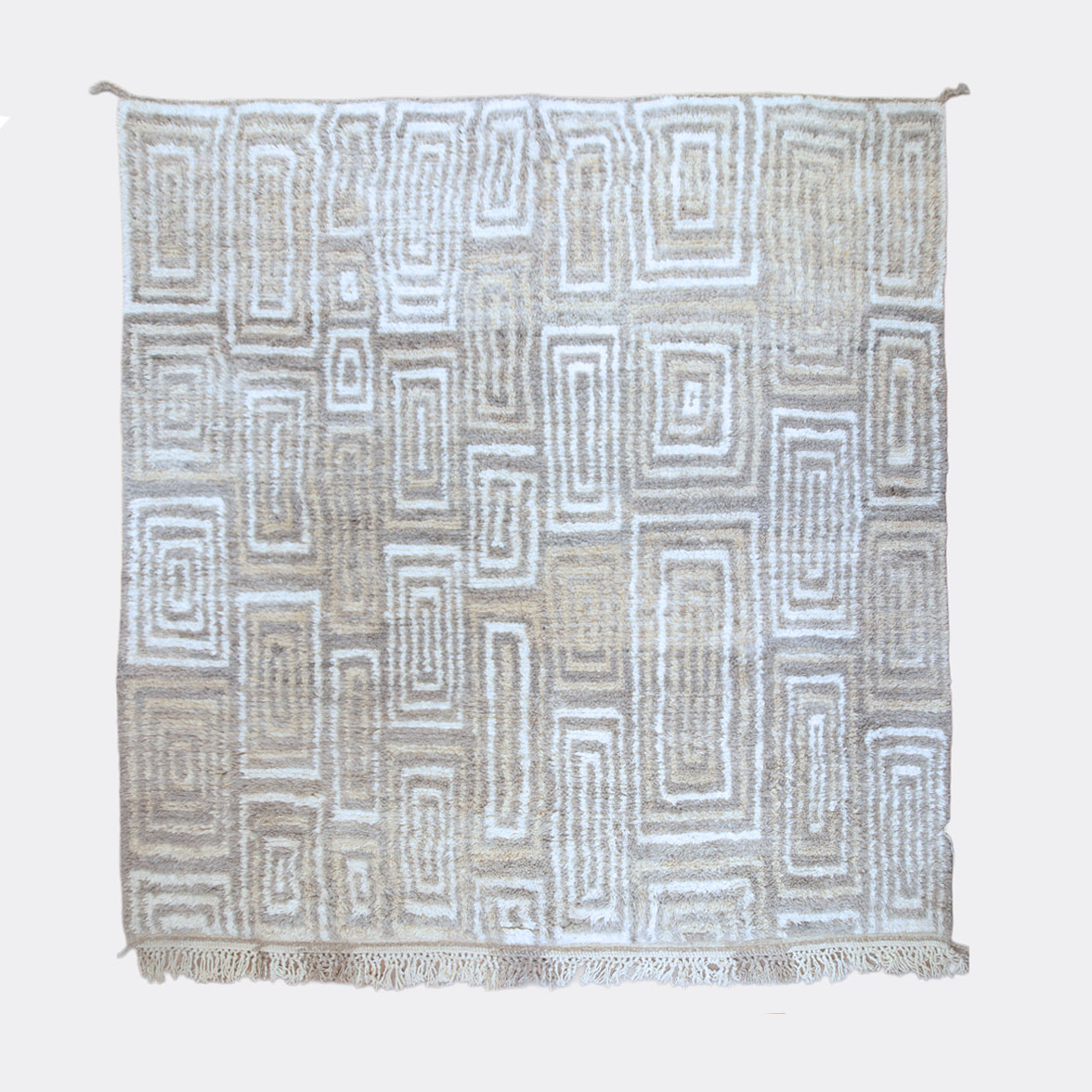 Shades of Grey — hand-knotted natural wool rug, 250 × 242 cm, Nestaground